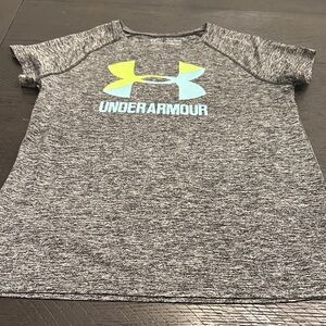 Under Armour Kids Heathered Gray Tee with Logo